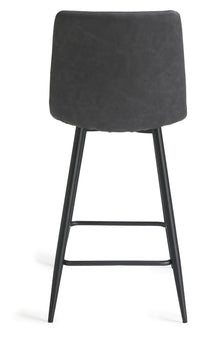 Mondrian Bar Stool (pair) - Dark Grey Faux Leather