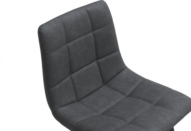 Mondrian Bar Stool (pair) - Dark Grey Faux Leather