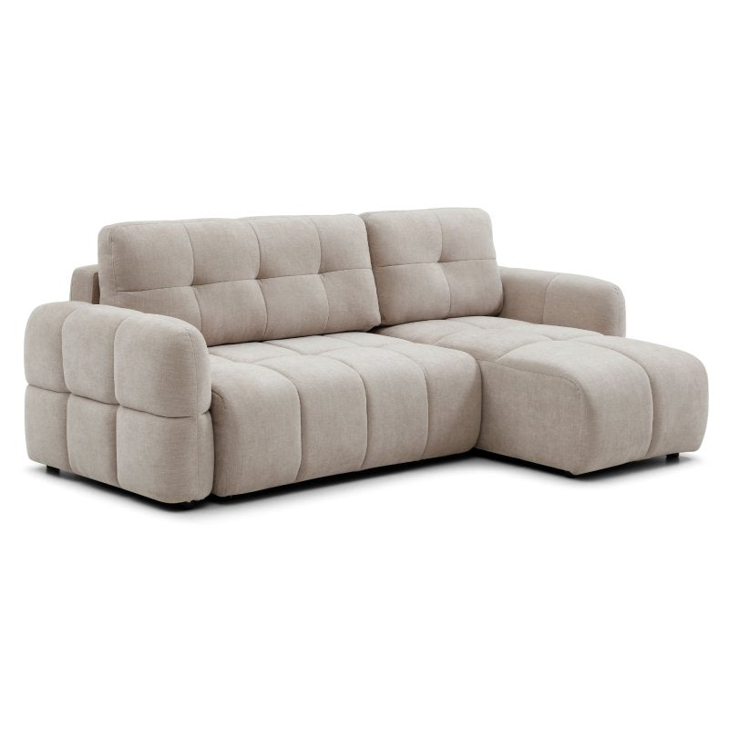 Morgan Quilted Corner Sofa Bed - Taupe