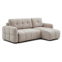 Morgan Quilted Corner Sofa Bed - Taupe