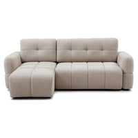 Morgan Quilted Corner Sofa Bed - Taupe