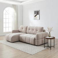 Morgan Quilted Corner Sofa Bed - Taupe