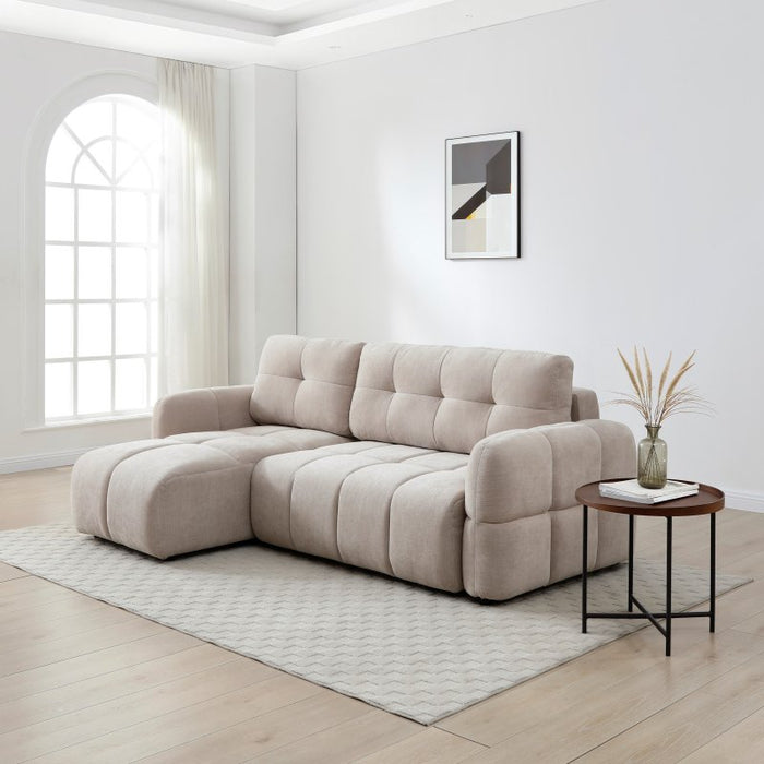 Morgan Quilted Corner Sofa Bed - Taupe