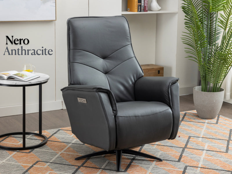 Nero Swivel Electric Chair - Anthracite