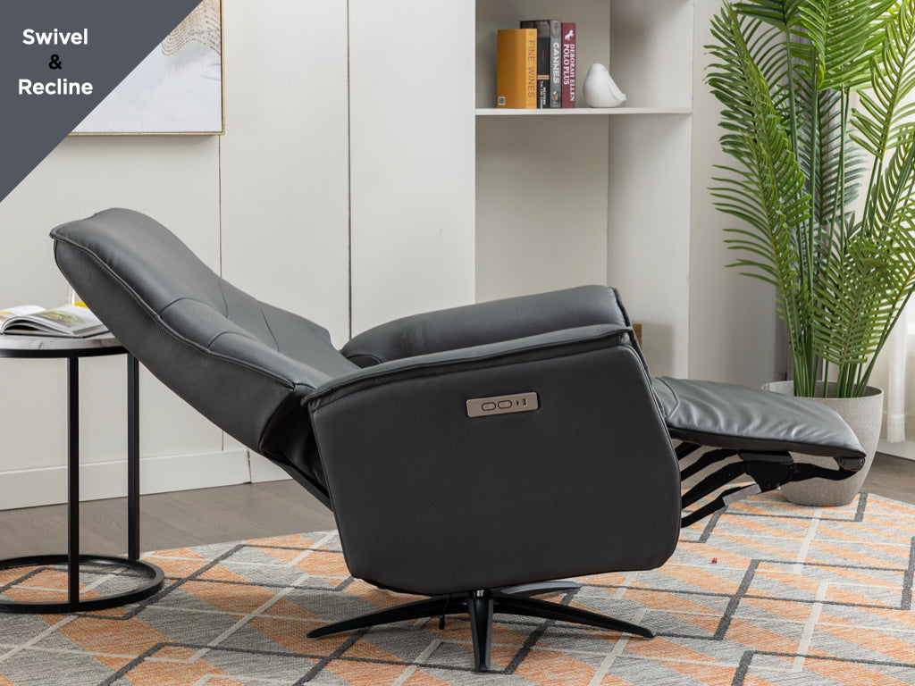 Nero Swivel Electric Chair - Anthracite
