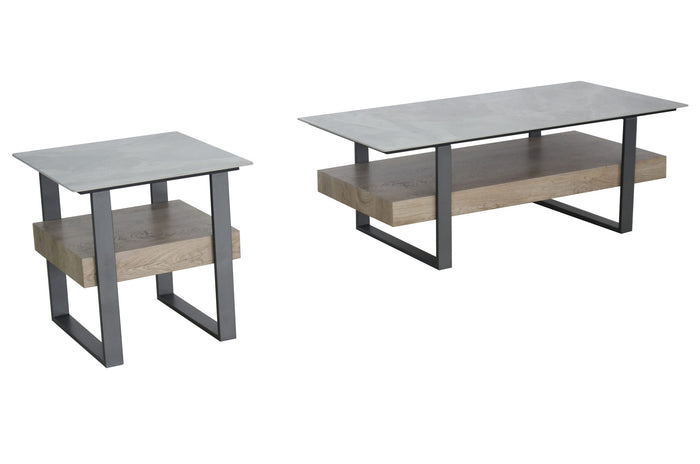 Norton Occasional Tables - Pudalas Grey Sintered Stone/Grey Wood