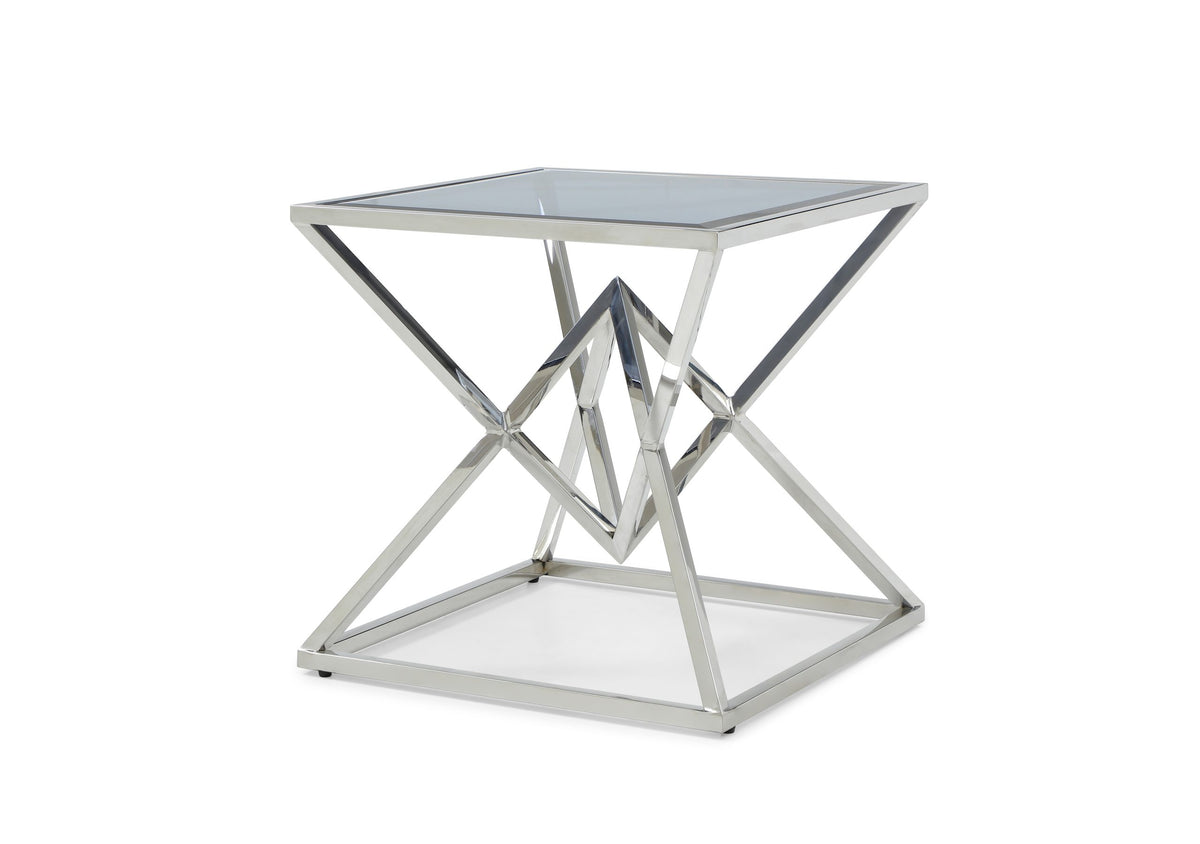 Nova Occasional Tables - Polished Stainless Steel/Tinted Glass