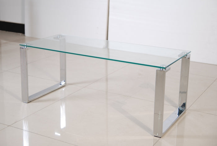 Alpha Occasional Tables - Clear Glass/Polished Stainless Steel