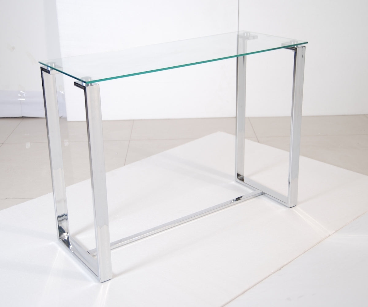 Alpha Occasional Tables - Clear Glass/Polished Stainless Steel