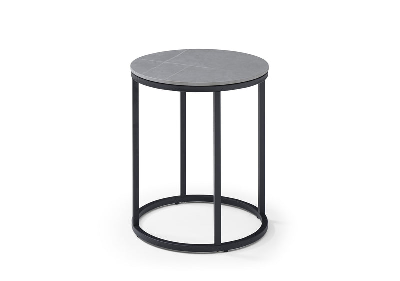 Palma Occasional Tables - Armani Grey Ceramic/Black Powder Coated