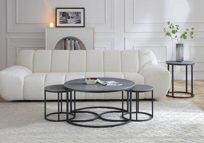 Palma Occasional Tables - Armani Grey Ceramic/Black Powder Coated