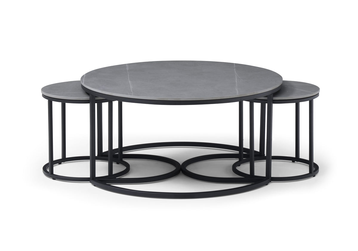 Palma Occasional Tables - Armani Grey Ceramic/Black Powder Coated