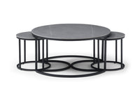 Palma Occasional Tables - Armani Grey Ceramic/Black Powder Coated
