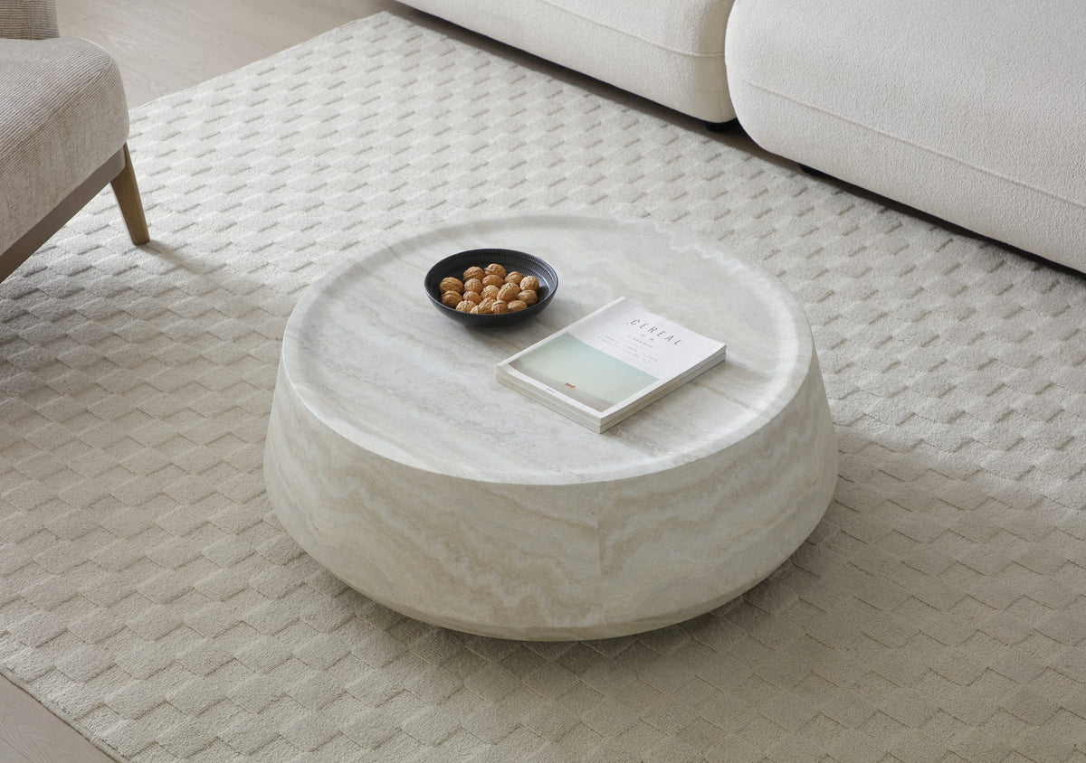 Pebble Occasional Tables - Light Travertine Marble