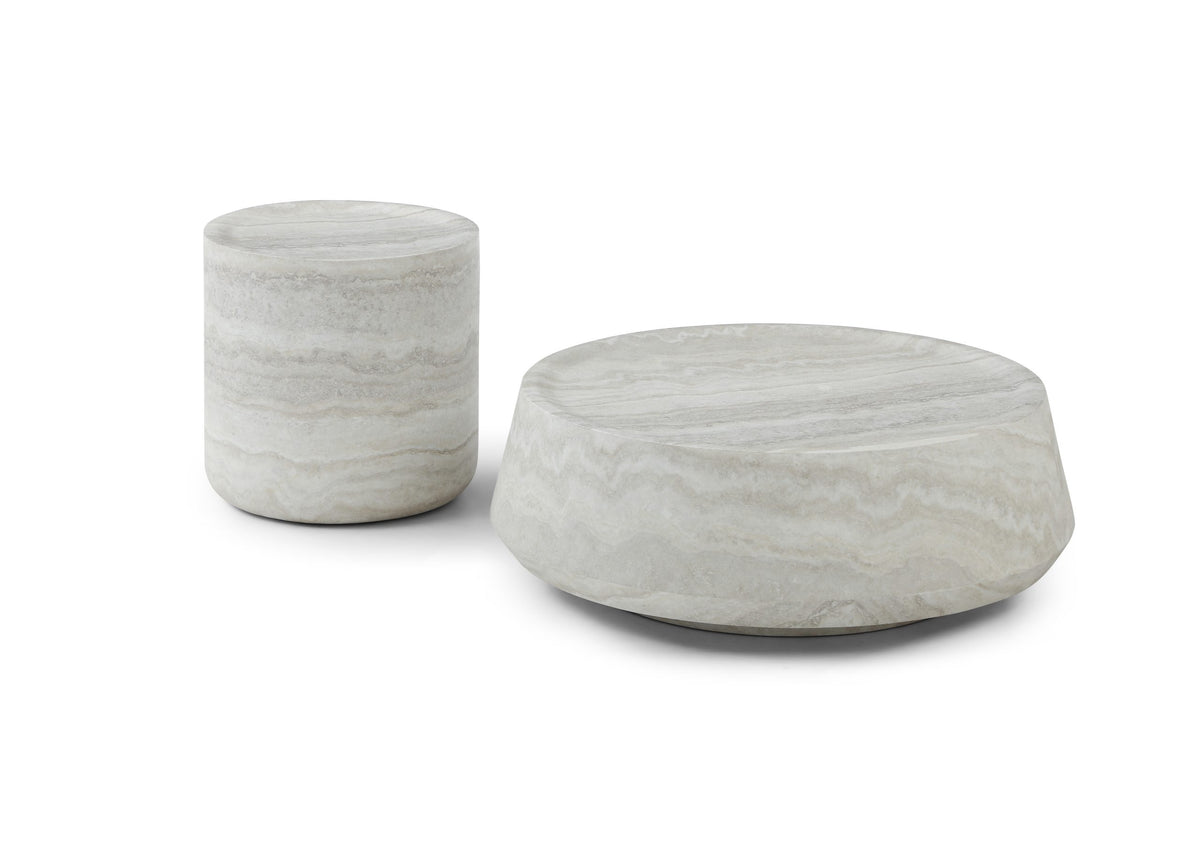 Pebble Occasional Tables - Light Travertine Marble