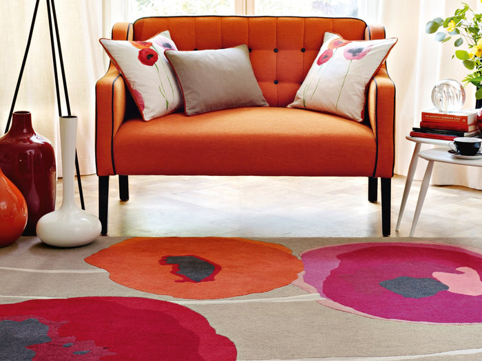 Sanderson Rugs - Poppies Red Orange