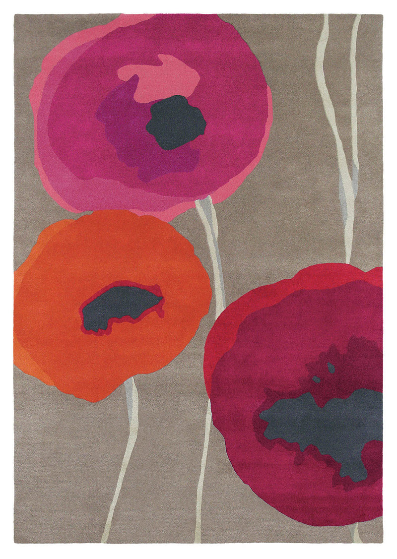 Sanderson Rugs - Poppies Red Orange