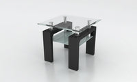 Las Vegas Occasional Tables - Black High Gloss/Clear Glass