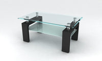 Las Vegas Occasional Tables - Black High Gloss/Clear Glass