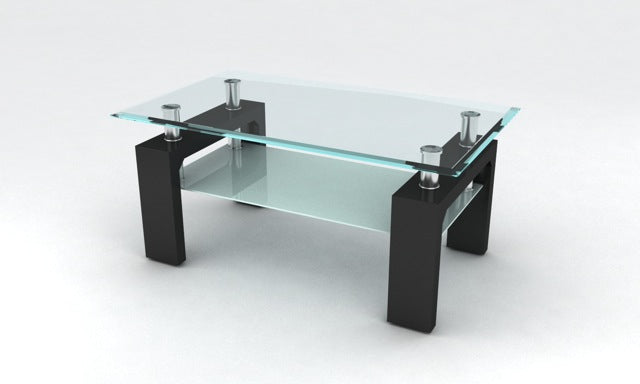 Las Vegas Occasional Tables - Black High Gloss/Clear Glass