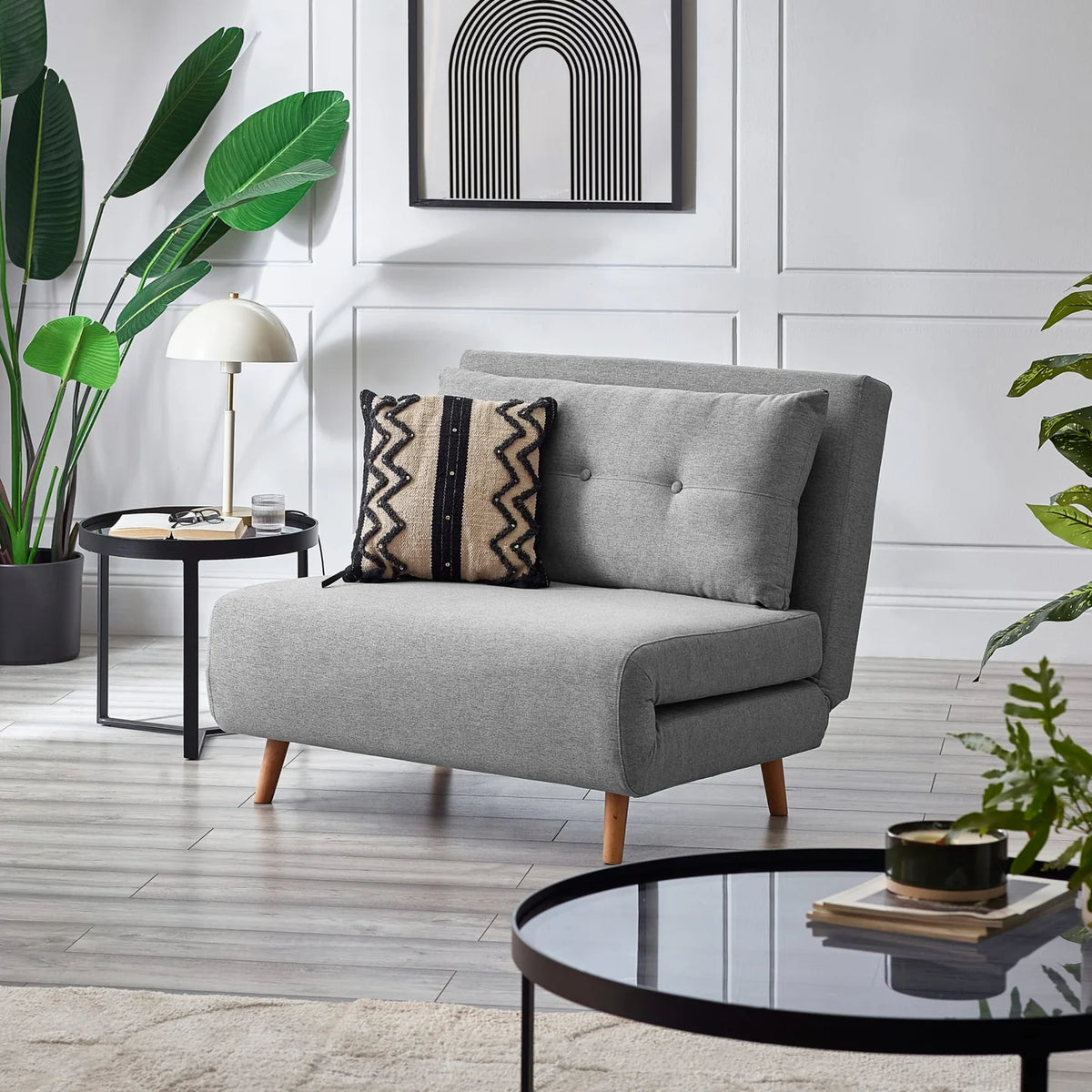 Rowan Single Sofabed - Light Grey