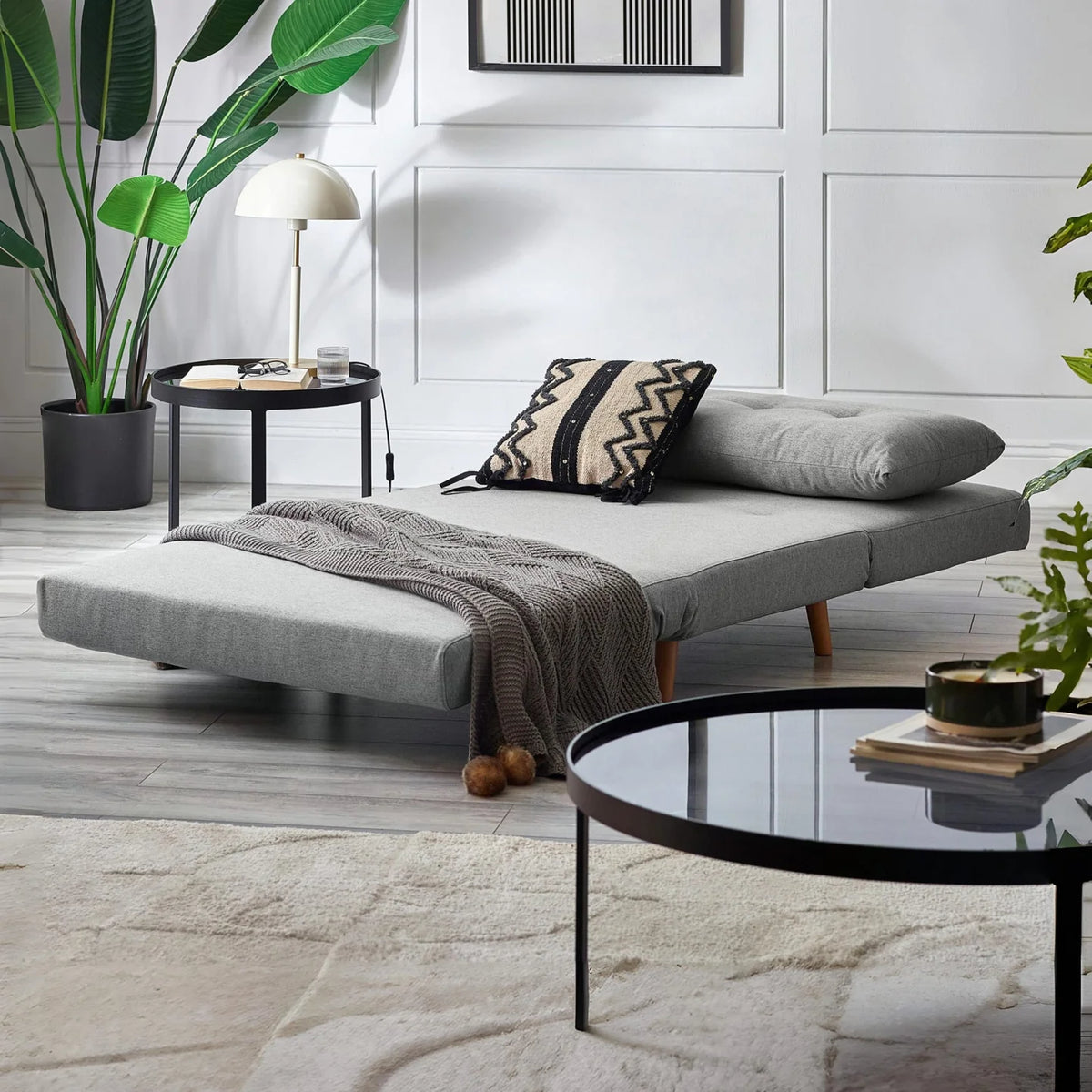 Rowan Single Sofabed - Light Grey