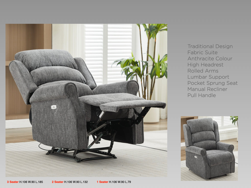 Regency Electric Upholstery Collection - Anthracite