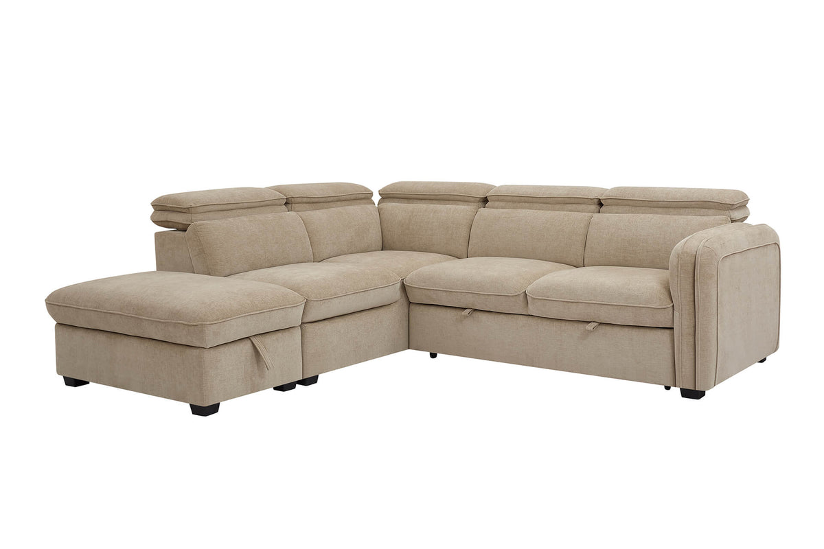 Roscoe Corner Sofa Bed - Oatmeal