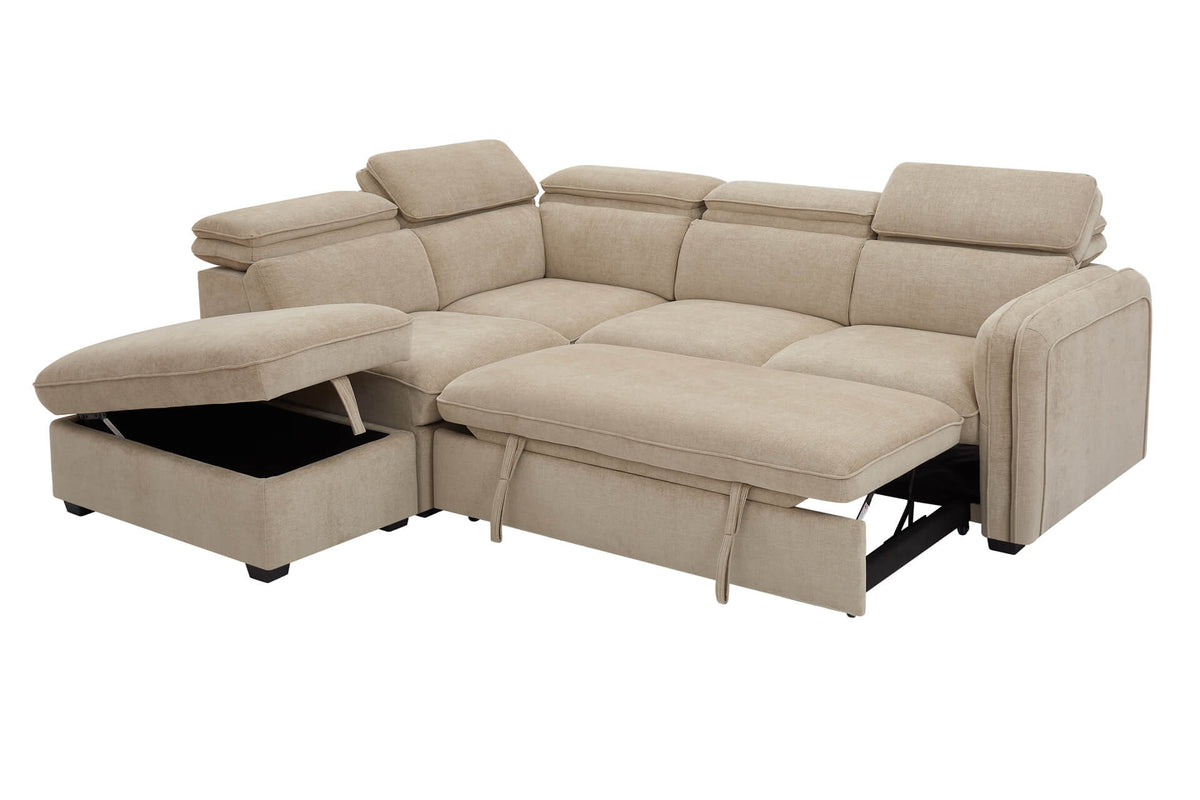 Roscoe Corner Sofa Bed - Oatmeal