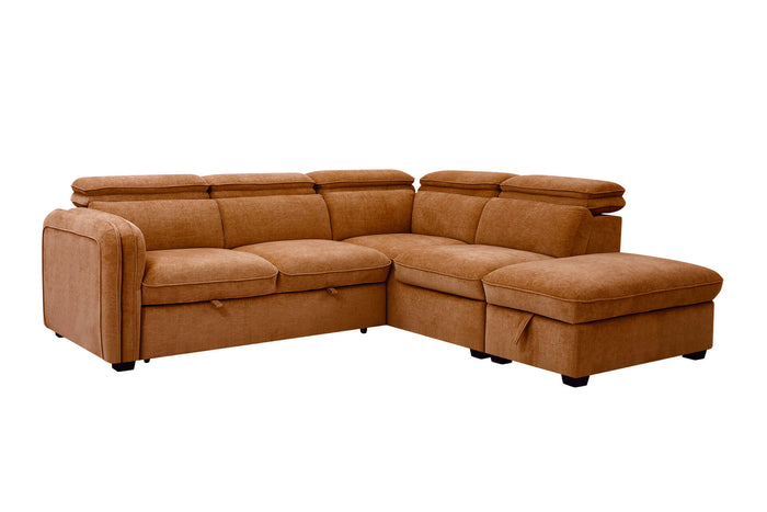 Roscoe Corner Sofa Bed - Rust