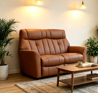 Rowan Swivel Recliner and Fixed Upholstery - Camel Leather