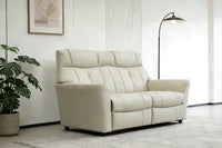 Rowan Swivel Recliner and Fixed Upholstery - Mushroom Leather