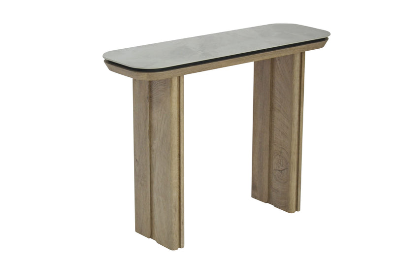 Stonesby Occasional Tables - Pudalas Grey Sintered Stone/Smooth Wood