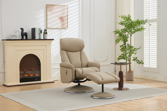 Sahara Swivel Recliner - Pebble Leather