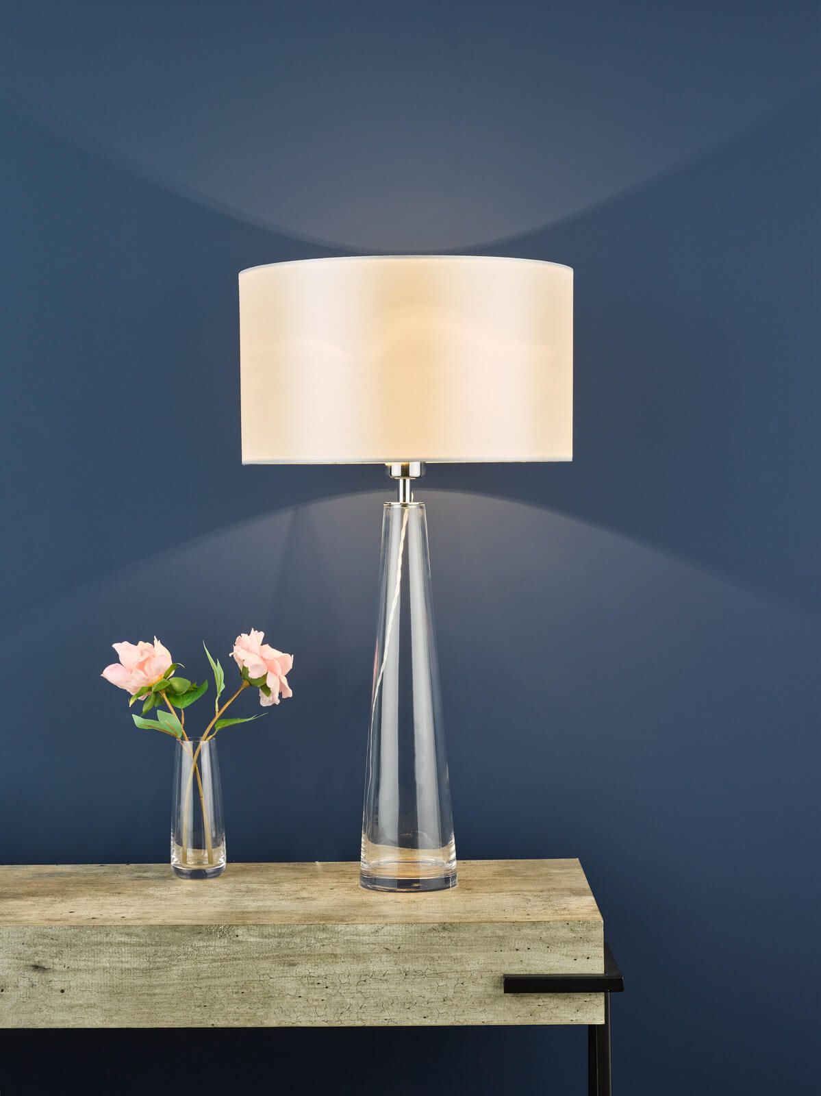 Samara Table Lamp with Shade - Clear Glass