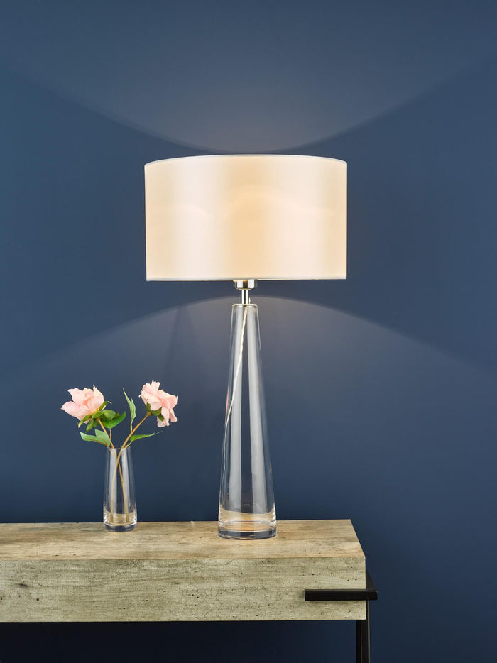 Samara Table Lamp with Shade - Clear Glass