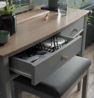 *CLEARANCE* Whitby Scandi Oak & Warm Grey Dressing Table