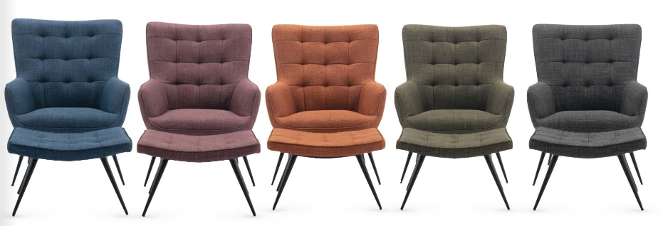 Katelyn Accent Chair and Footstool Collection - Various Colours