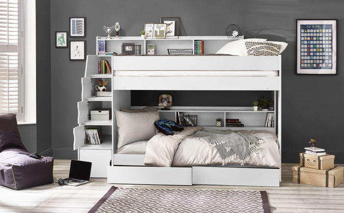 Camelot White Staircase Bunk Bed