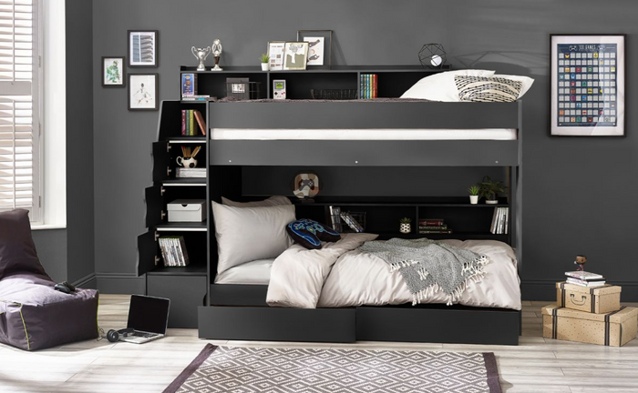 Camelot Anthracite Staircase Bunk Bed
