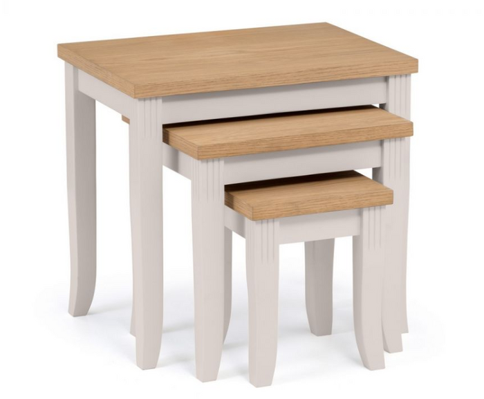 Davenport Nest of Tables - Elephant Grey/Oak