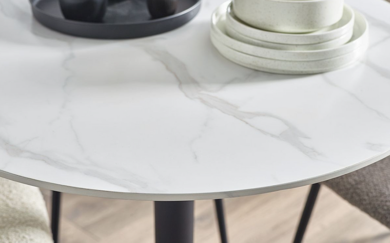 Luca Round Dining Table - White