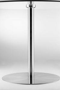 Milan Round Pedestal Table - Glass/Brushed Steel