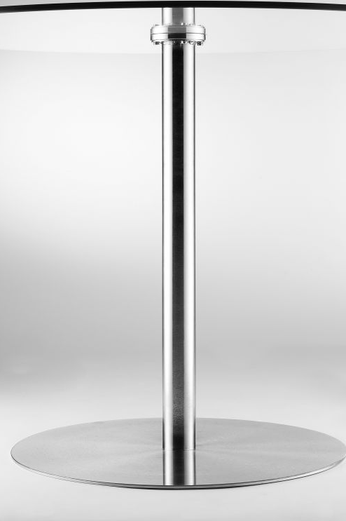 Milan Round Pedestal Table - Glass/Brushed Steel