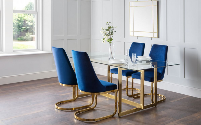 Minori Dining Table - Glass/Gold