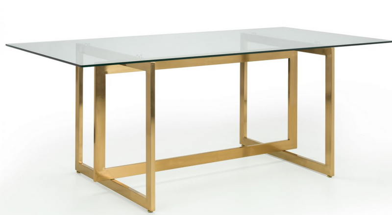 Minori Dining Table - Glass/Gold