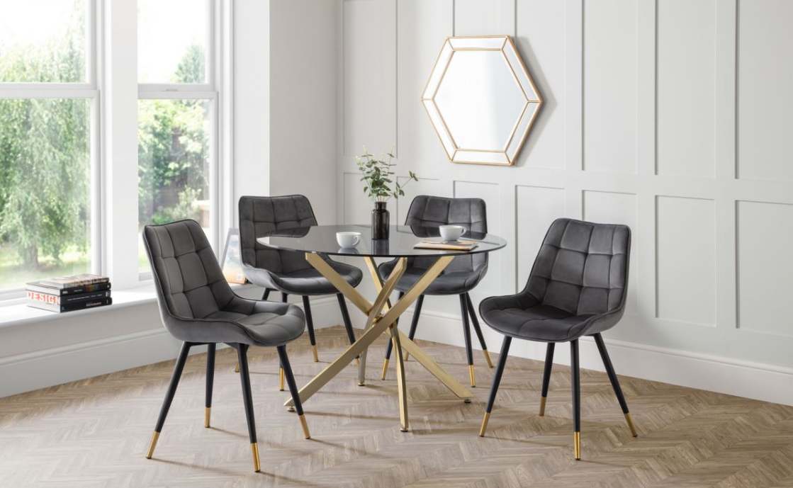 Montero Dining Table - Glass/Gold