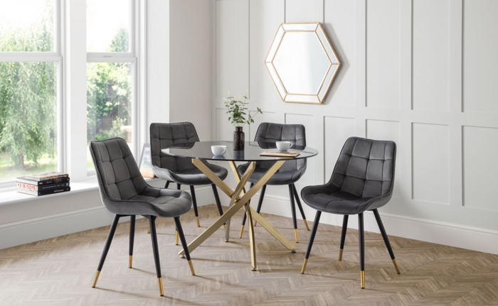 Montero Dining Table - Glass/Gold
