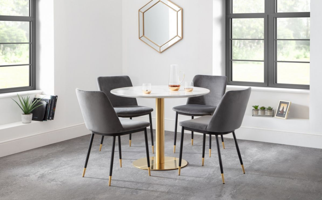 Palermo Round Pedestal Table - White
