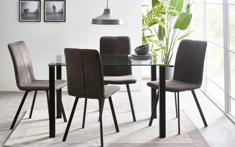 Piero Dining Table Collection - Glass/Black